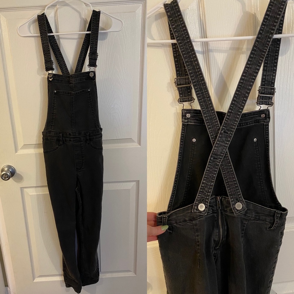H&M Divided Black Denim Overalls
